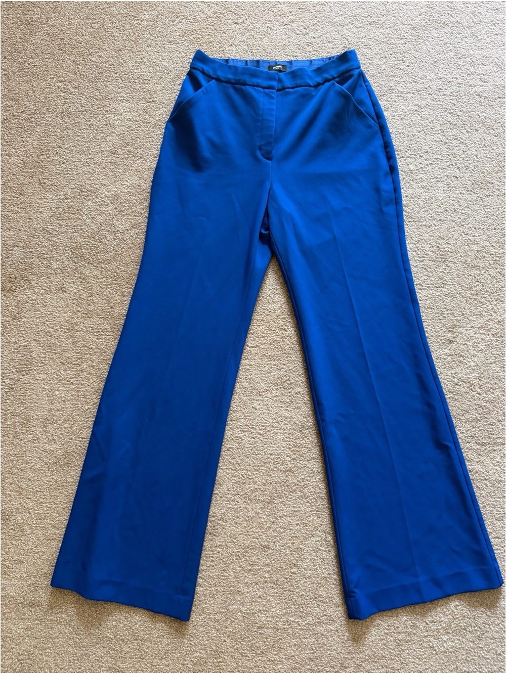 Express Cobalt Blue High-Waisted Flare Pants - Picture 2 of 4